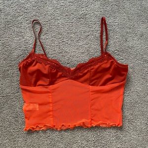 Red & Orange Mesh Tank Top